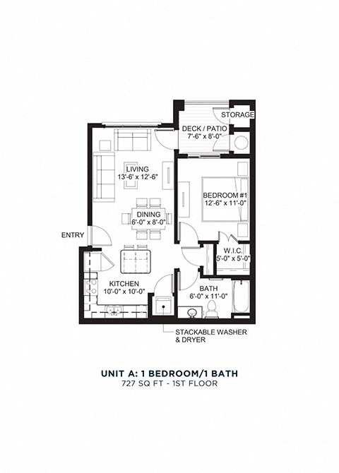 North Range Crossings_1 Bedroom Floor Plan